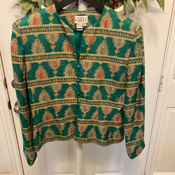 Adriana Papell 100% Silk Jacket 8 M - Picture 1 of 9